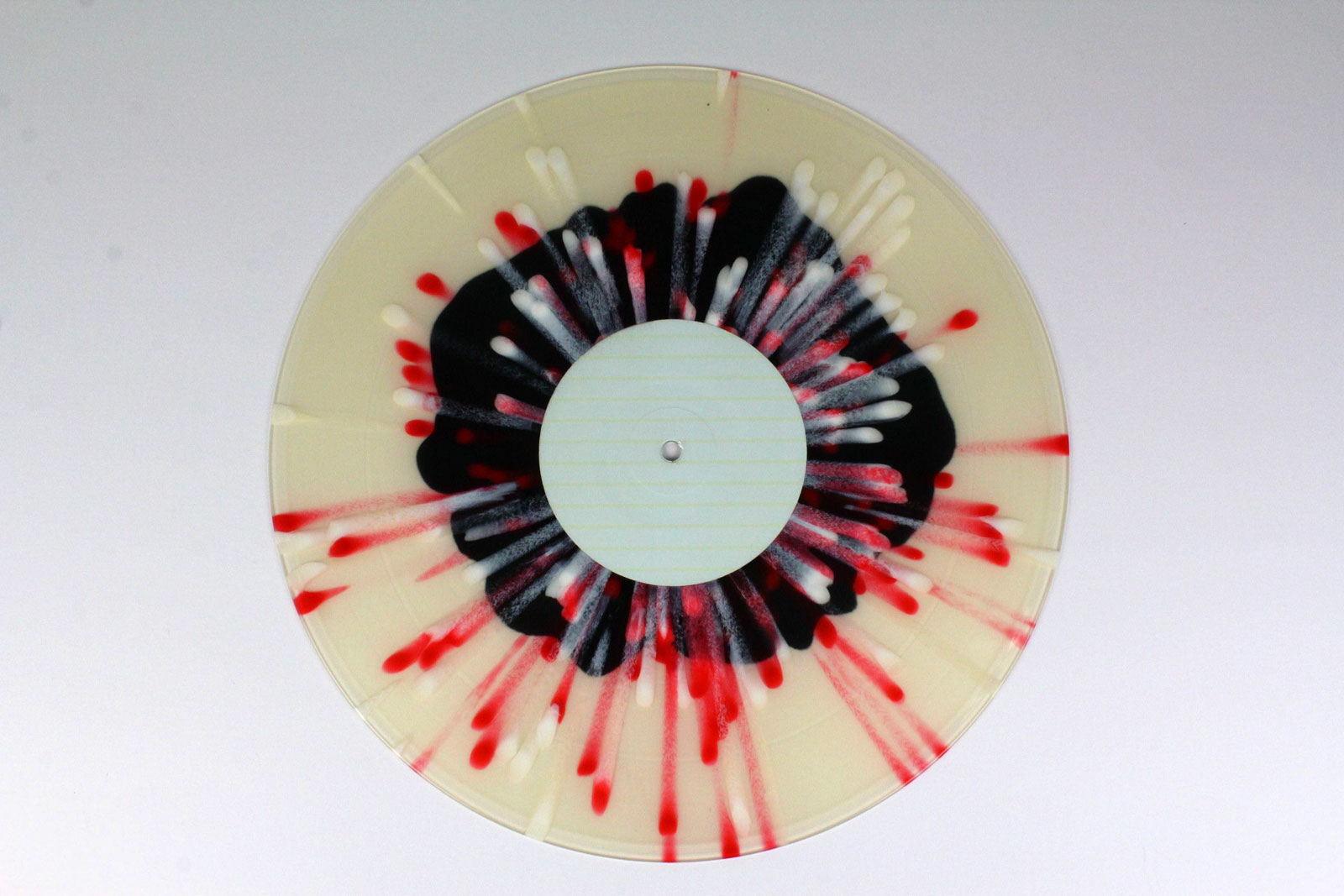clear / Splatter: white, red-opaque / circle colour: black